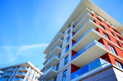 Upmarket modern apartment block in Green Point with balconies and contemporary architecture